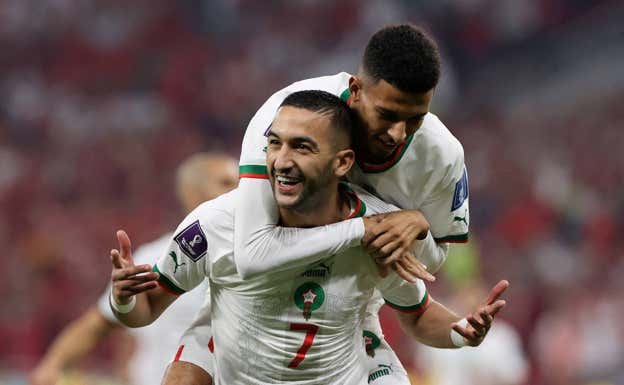 Ziyech festeja su tanto ante Canadá.  REUTERS
