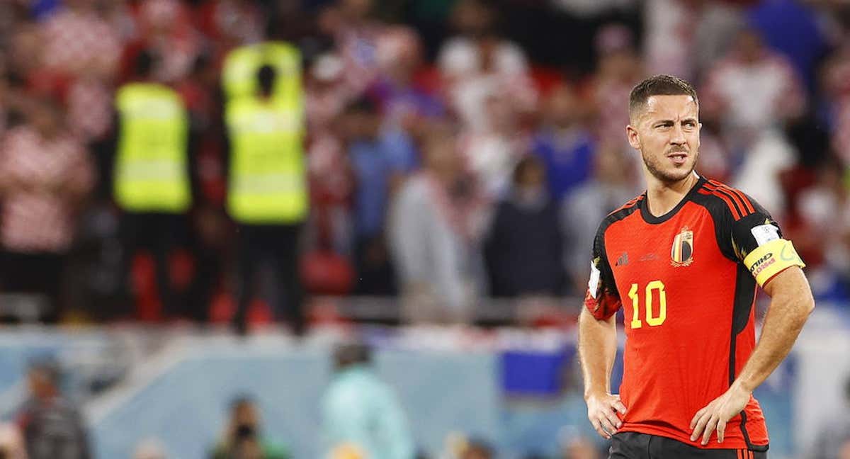 Hazard, durante el partido contra Croacia. /EFE