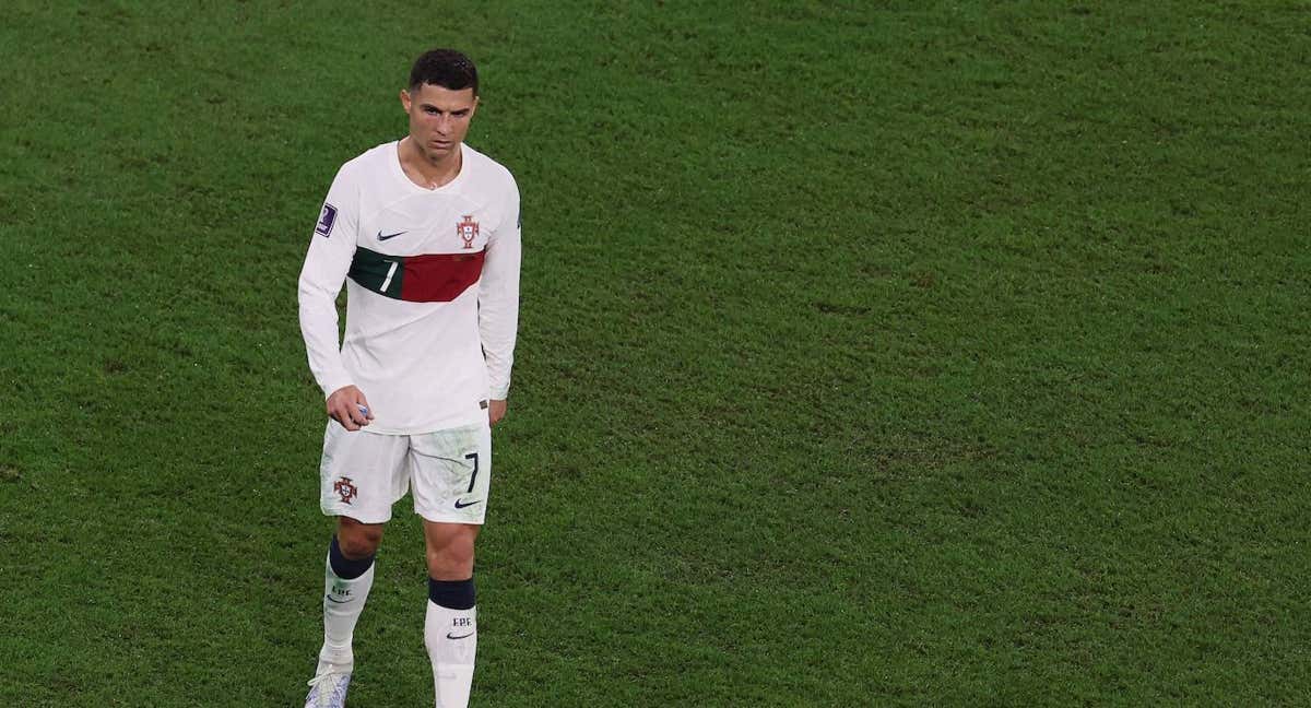 Minuto 65 de partido, con Cristiano Ronaldo retirándose del terreno de juego muy enfadado. /AFP