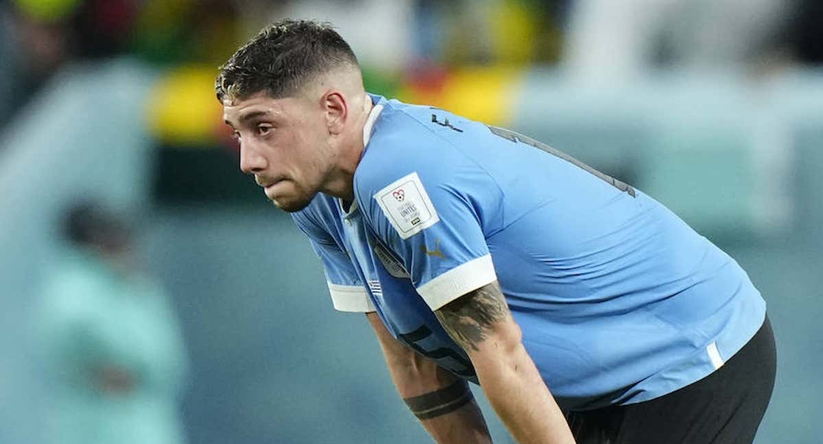 Fede Valverde, cansado tras el Uruguay-Ghana./AFP