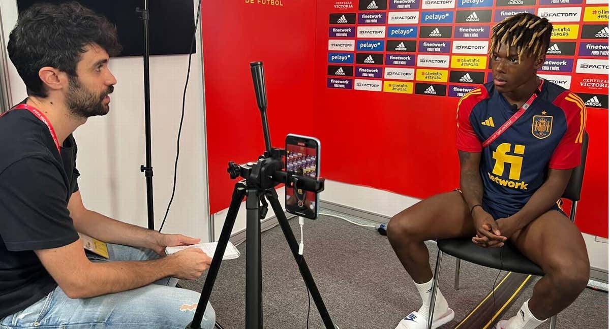 Nico Williams, durante la entrevista.
