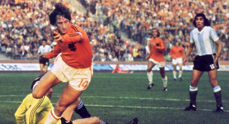 Johan Cruyff, durante el Países Bajos - Argentina del Mundial de 1974.