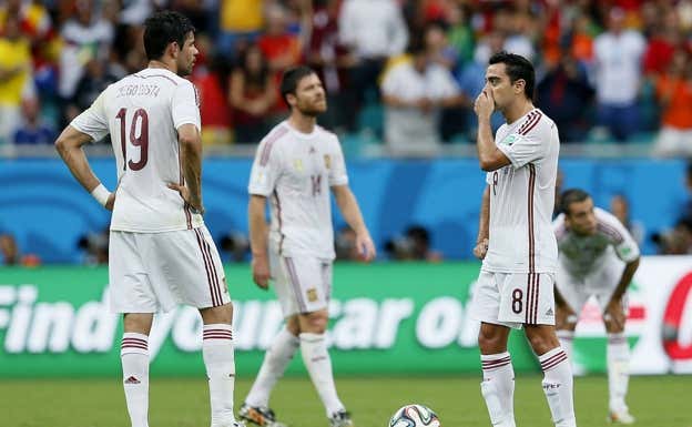 España quedó eliminada en la fase de grupos de Brasil 2014.  EFE/JuanJo Martín
