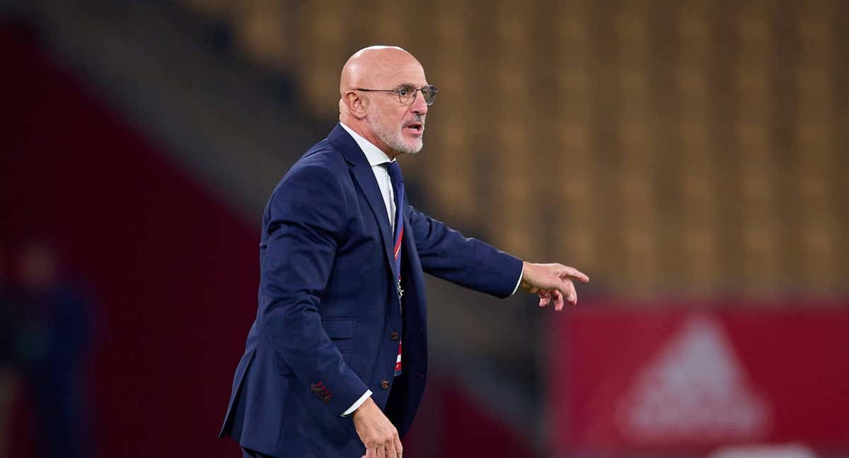 De la Fuente, en un partido de la Sub-21