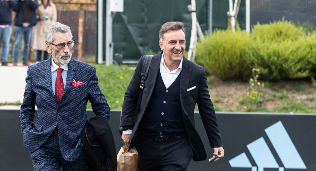 Carlos Carvalhal junto a Carlos Mouriño, presidente del Celta.