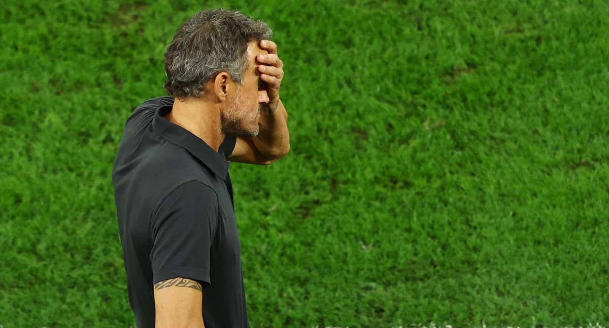 Luis Enrique en el partido España - Marruecos del Mundial./REUTERS / LEE SMITH