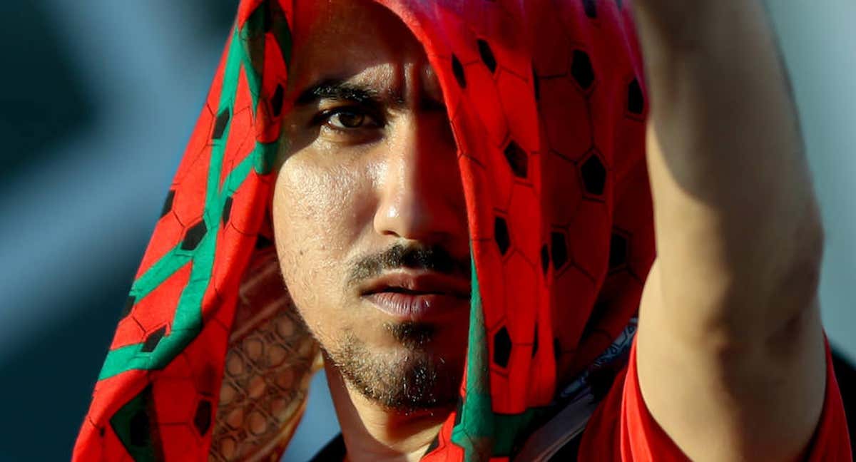 Aficionado marroquí durante el Mundial de Catar en Doha. /GETTY