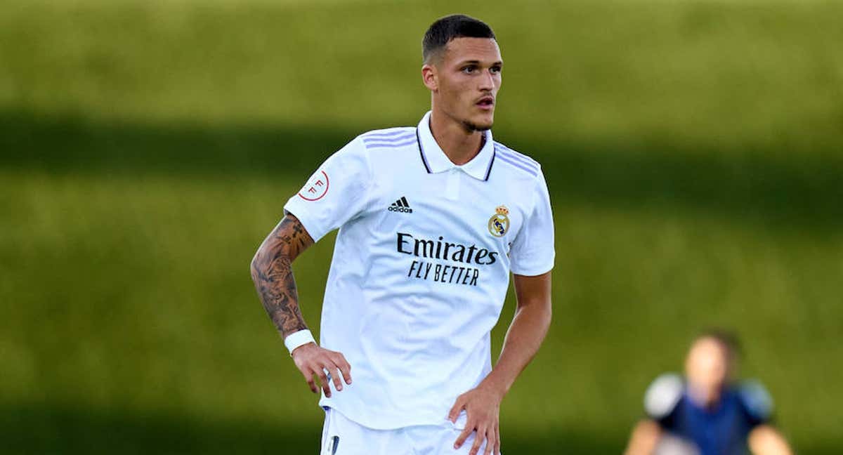 Rafa Marín, durante un partido del Real Madrid Castilla./Getty