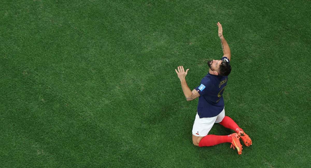 Giroud celebrando el gol de la victoria /Getty