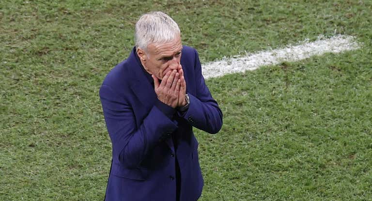 Deschamps, en un partido con Francia.