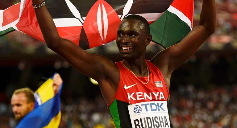 David Rudisha, tras proclamarse campeón mundial de 800 metros.