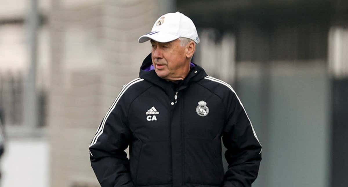 Carlo Ancelotti, durante un entrenamiento.