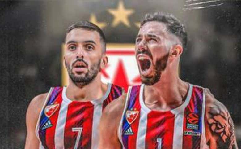 Campazzo y Vildoza en el montaje que publicó el Estrella Roja en sus redes. Estrella Roja