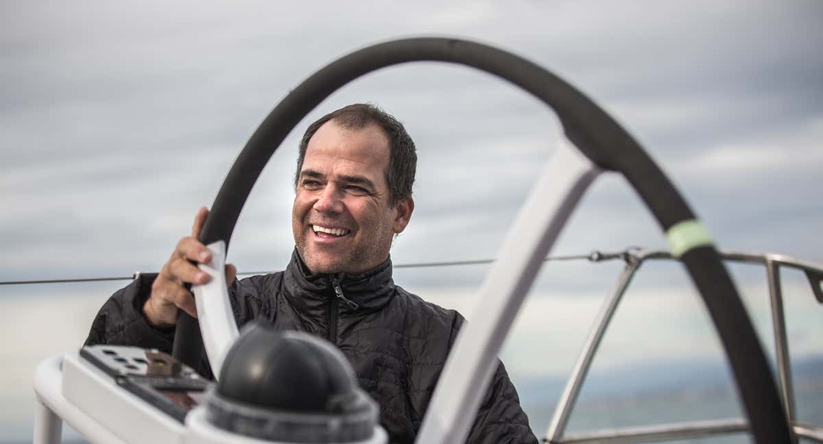 Pablo Arrarte, a la caña del WindWhisper.