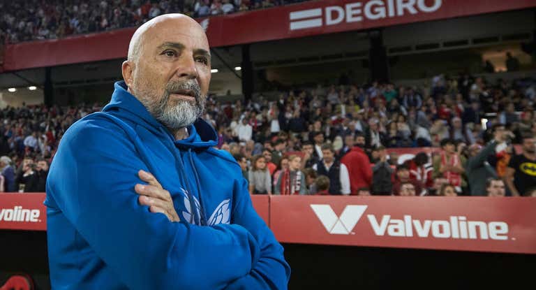 Jorge Sampaoli, en un partido del Sevilla.