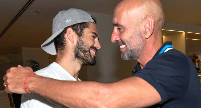 Isco y Monchi, en el día de la llegada del malagueño a Sevilla.