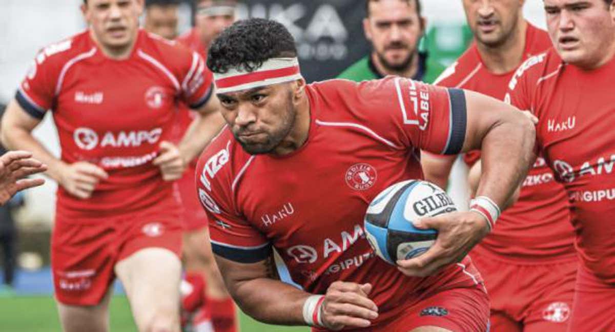 Kawa Leauma jugando con Ampo Ordizia. /Ordizia Rugby