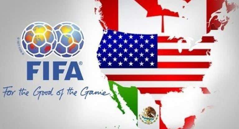 Foto de la candidatura de EEUU al Mundial junto a Canadá y México.
