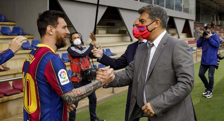 Messi y Laporta, en una imagen de archivo.