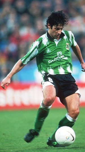 Billabona, en un partido con el Racing en la temporada 1996-97.  EFE
