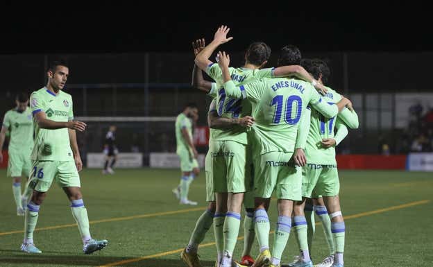 El Getafe celebra un gol en la Copa. EFE