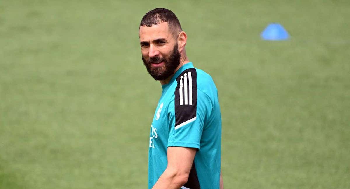 Karim Benzema, entrenando en Valdebebas./Real Madrid