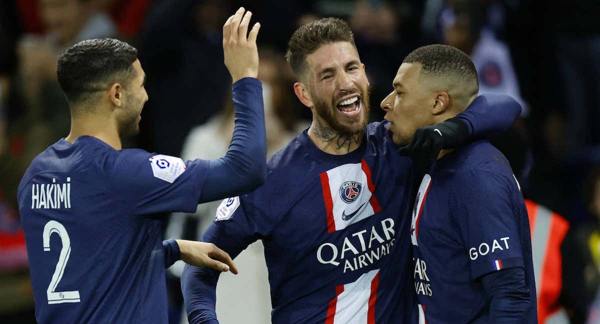 Neymar y Mbappé, en un entrenamiento./AFP