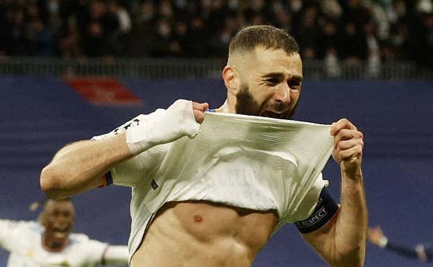 Benzema, en la remontada contra el PSG. EFE