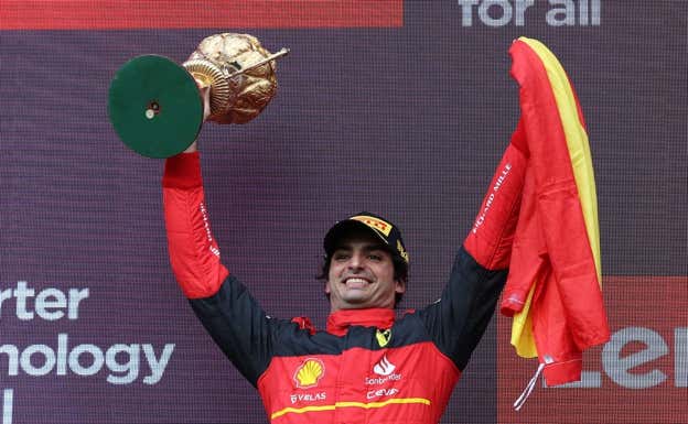 La primera victoria de Carlos Sainz en Fórmula 1. EFE