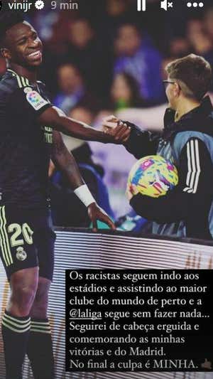 Publicación de Vinicius en Instagram.