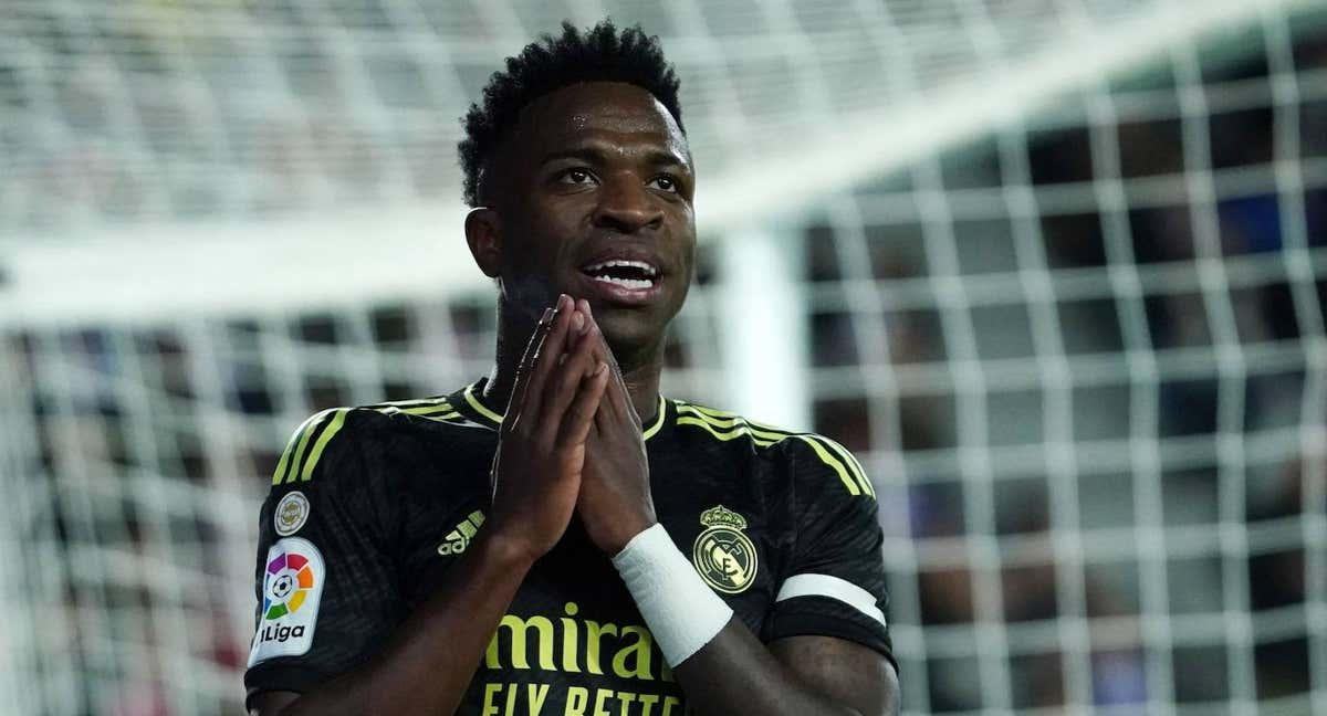 Vinicius, durante el partido ante el Valladolid. /AFP