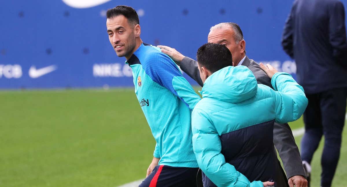 Busquets, en un entrenamiento./GETTY