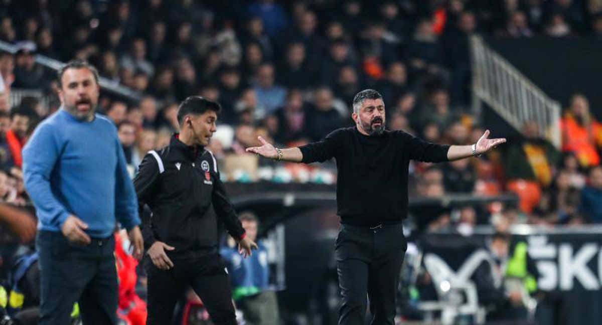 Gattuso en el duelo ante el Cádiz. /EFE