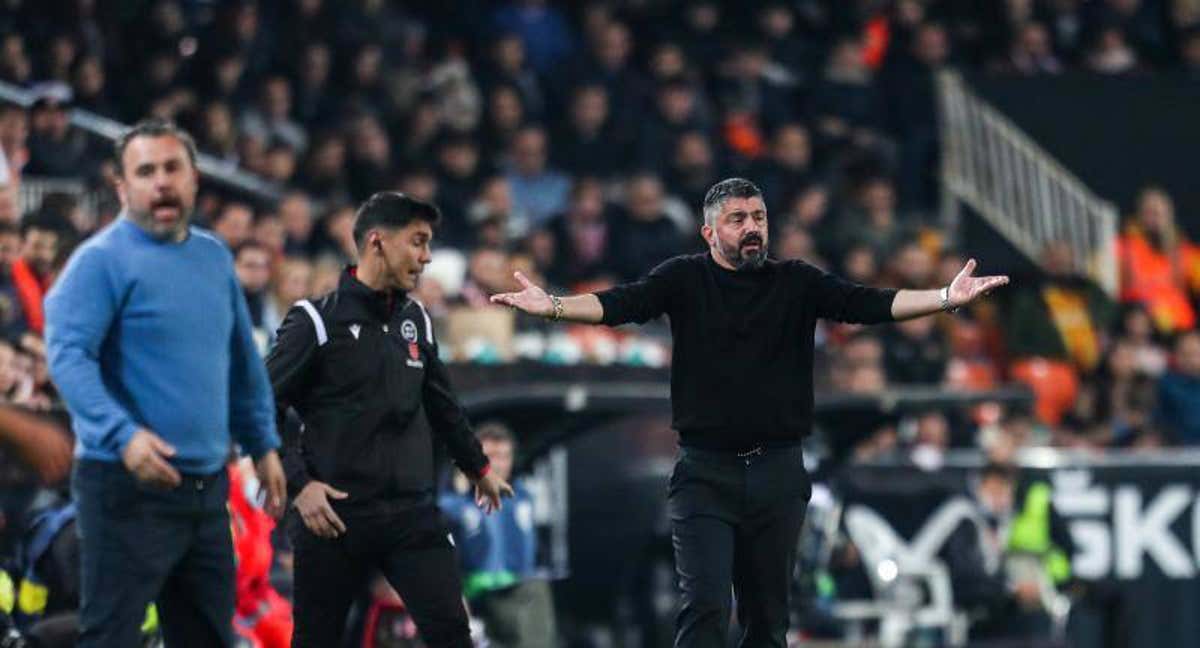 Gattuso en el duelo ante el Cádiz.
