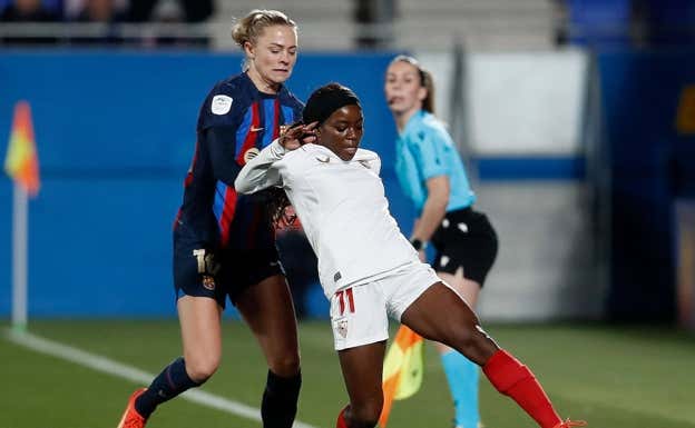 Antionette Oyedupe, en el partido ante el Barça.  EFE