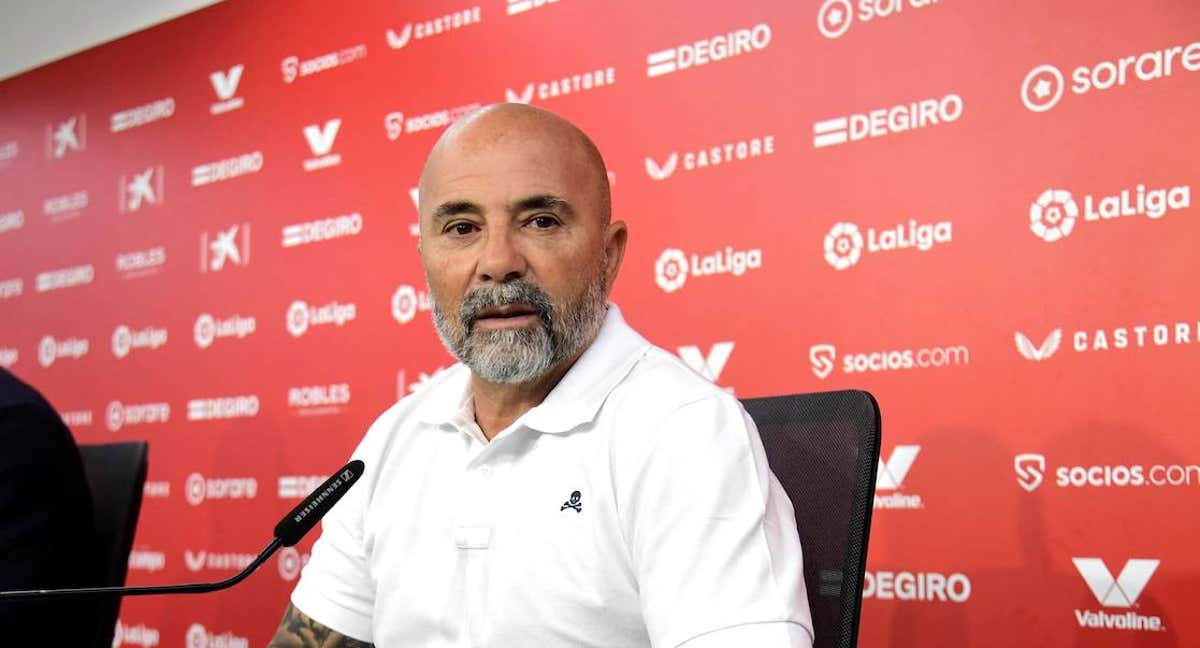 Jorge Sampaoli en rueda de prensa./GETTY