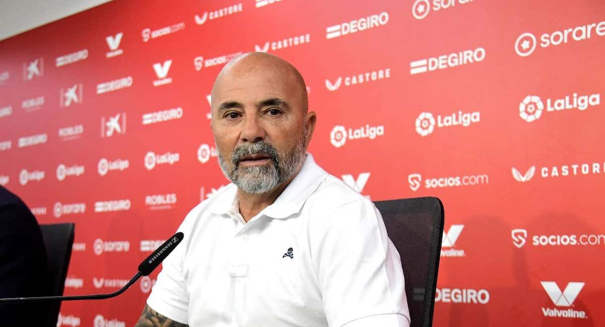 Jorge Sampaoli en rueda de prensa.