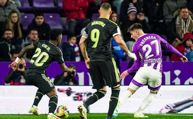 Fresneda, en el partido ante el Real Madrid que cerró el 2022.  INSTAGRAM