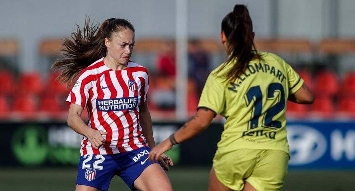 Banini, del Atlético, y Llompart, del Villarreal, en el duelo entre ambos equipos en la última jornada en Liga. /ATLÉTICO