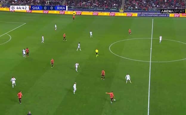 Mudryk durante un partido contra el Madrid.