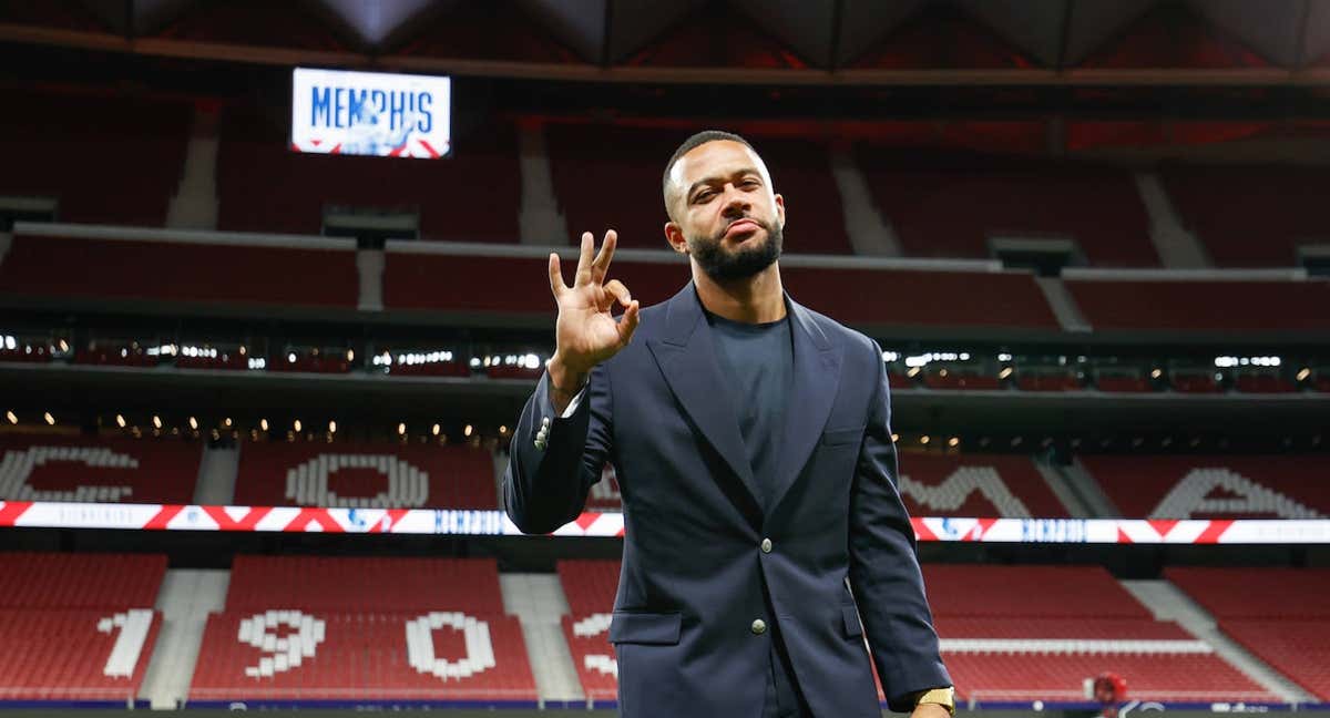Memphis Depay se siente cómodo en su nueva casa, el Metropolitano, el estadio del Atlético de Madrid. /ATLÉTICO DE MADRID