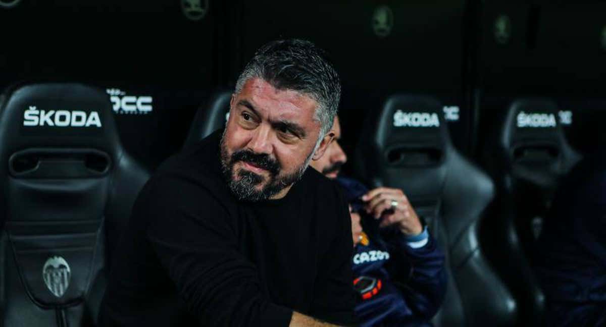 Gattuso en el último partido en Mestalla.
