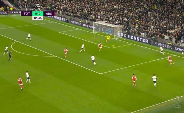 Tras forzar un pase dentro, ya que el equipo de Conte siempre prioriza salir con la pelota jugada, el Arsenal termina disparando a bocajarro.  WyScout