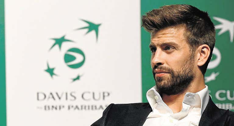 Gerard Piqué durante la última Copa Davis.