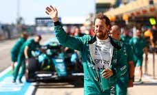 Sebastian Vettel, tras la estela de Fernando Alonso y Kimi Räikkönen