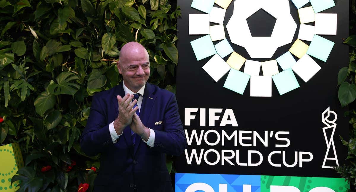 Gianni Infantino, el presidente de la FIFA, durante la presentación del Mundial. /Getty