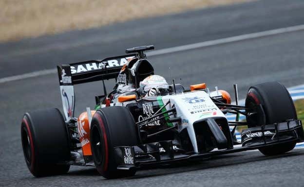 Dani Juncadella, durante una de sus pruebas con el F1 de Force India.  Force India