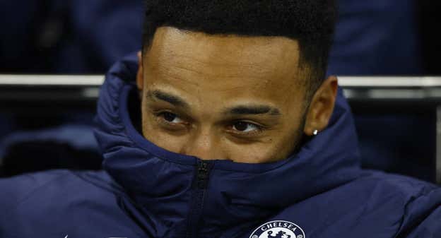 Aubameyang, en el banquillo del Chelsea esta temporada. /AFP
