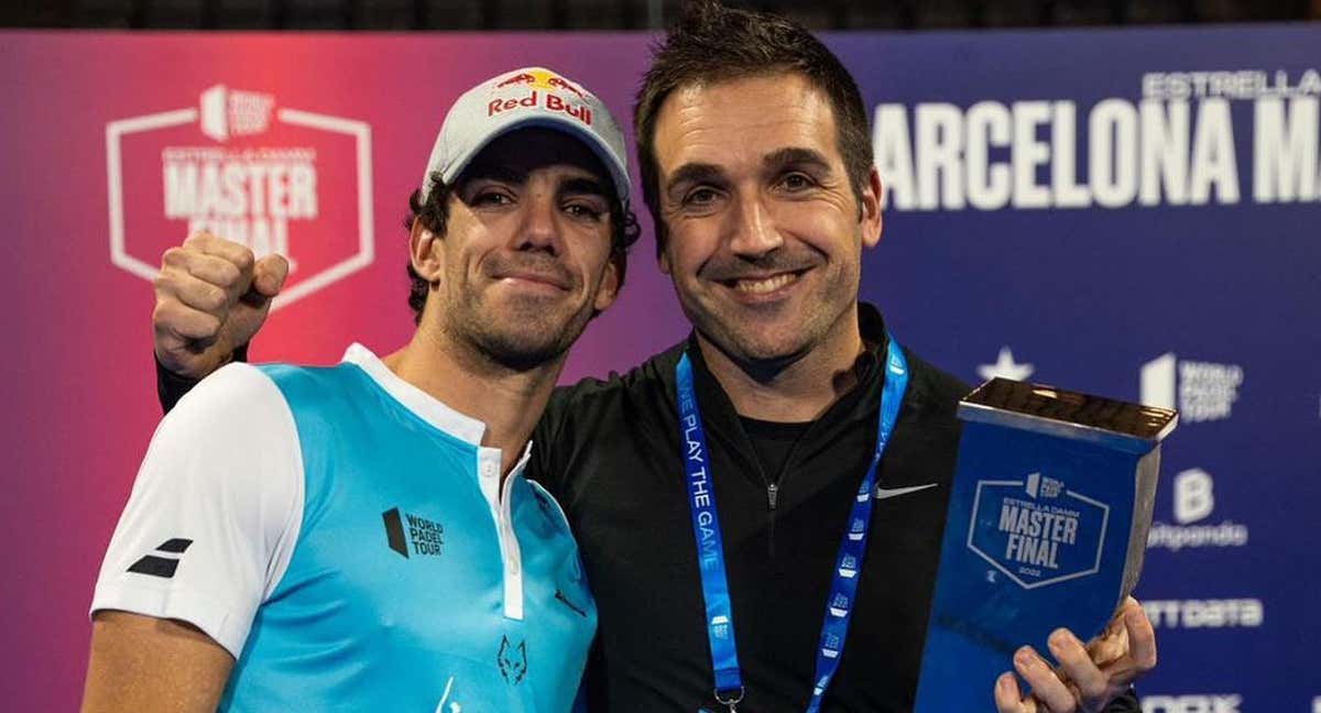 Moisés Benavente con Lebrón después de ganar el Master Final. /MBHEALTHCOACH