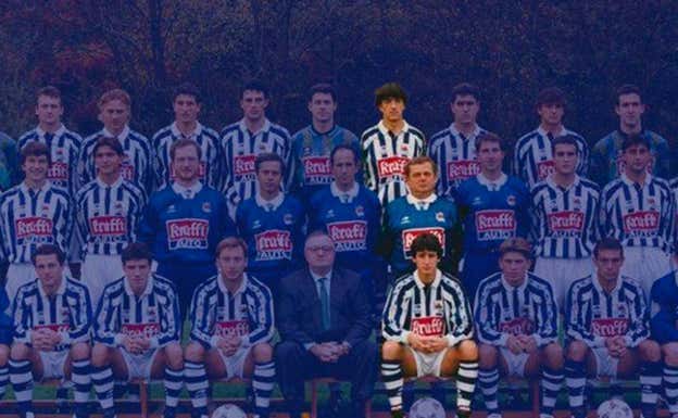 Foto plantilla 1995-96 de la Real Sociedad, con Imanol y Emery, entre otros. RS